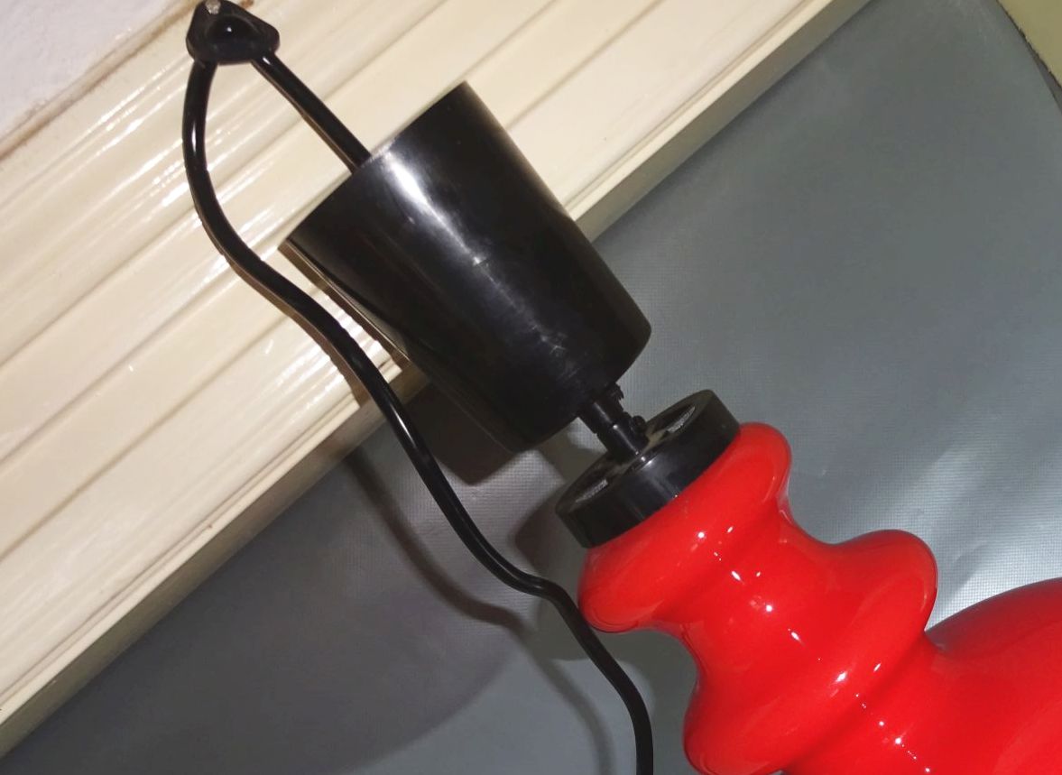 Rote Lampe Deckenlampe 1970er GlaslampeE27 Vintage Leuchte 