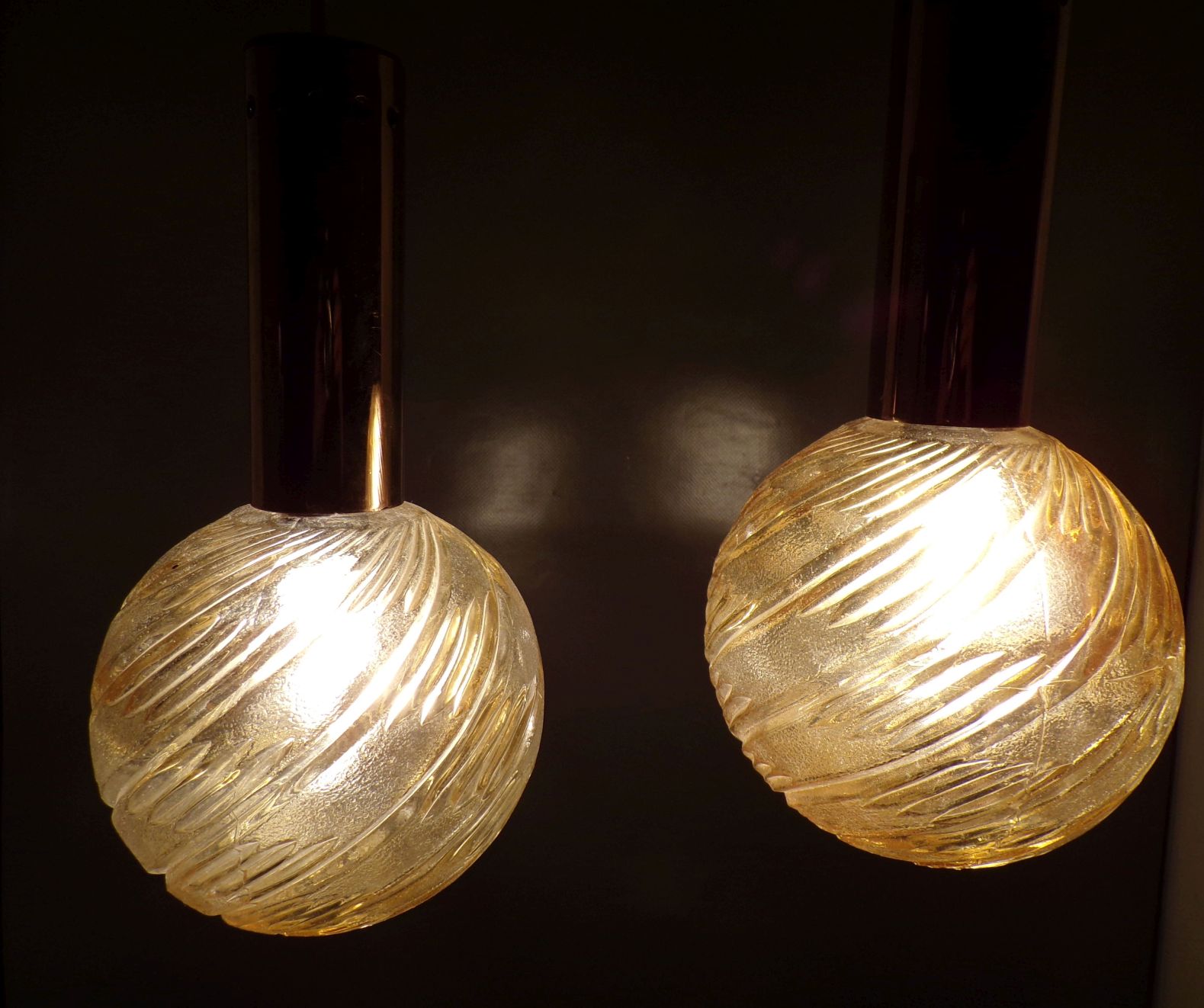 Alte Kugelleuchte Pendellampe E14 Art Deco Vintage 2er Leuchte