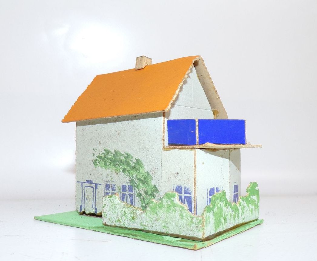 Alte Häuser aus Pappe Modellbau Modelleisenbahn 1940 1950 er OVP 