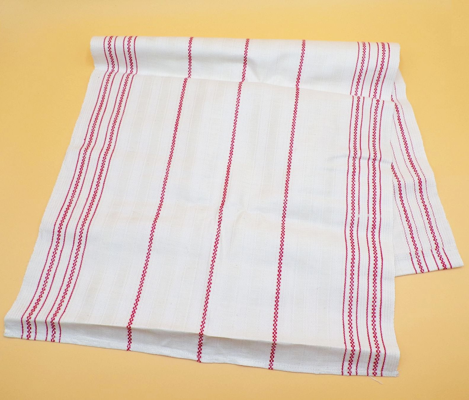 Altes Geschirrtuch Leinen Rot liniert 47 cm x 94 cm Küche Leinen