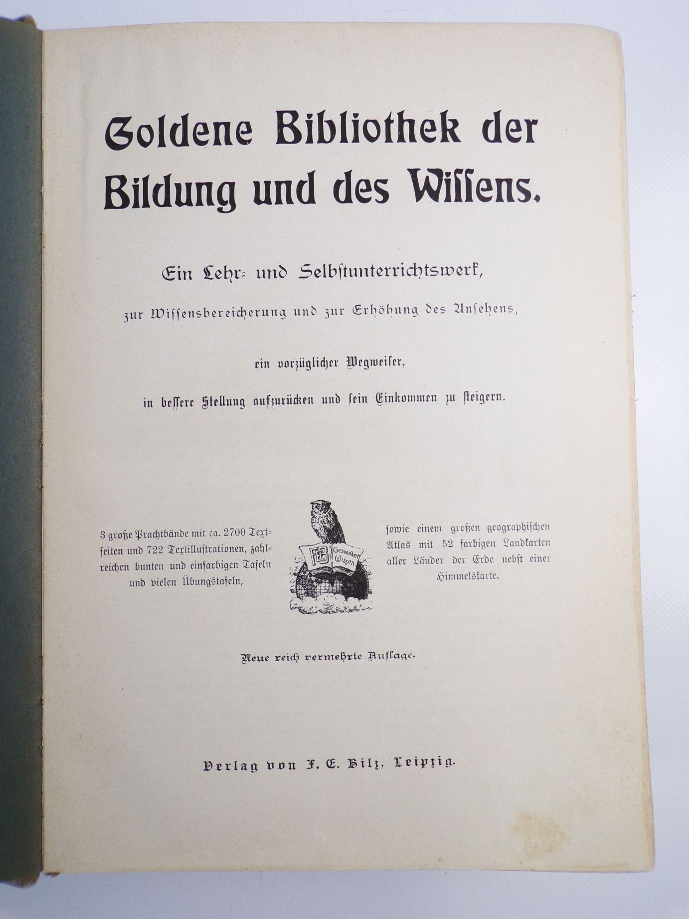 Goldene Bibliothek der Bildung und des Wissens um 1900 Buch Goldene Bibliothek der Bildung und des Wissens um 1900 Buch