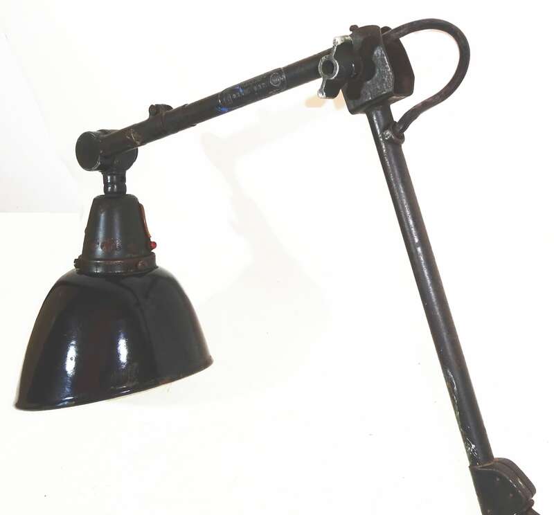 Midgard DRGM DRP Ausl Pat Gelenkarmlampe Schreibtischlampe Vintage Lampe