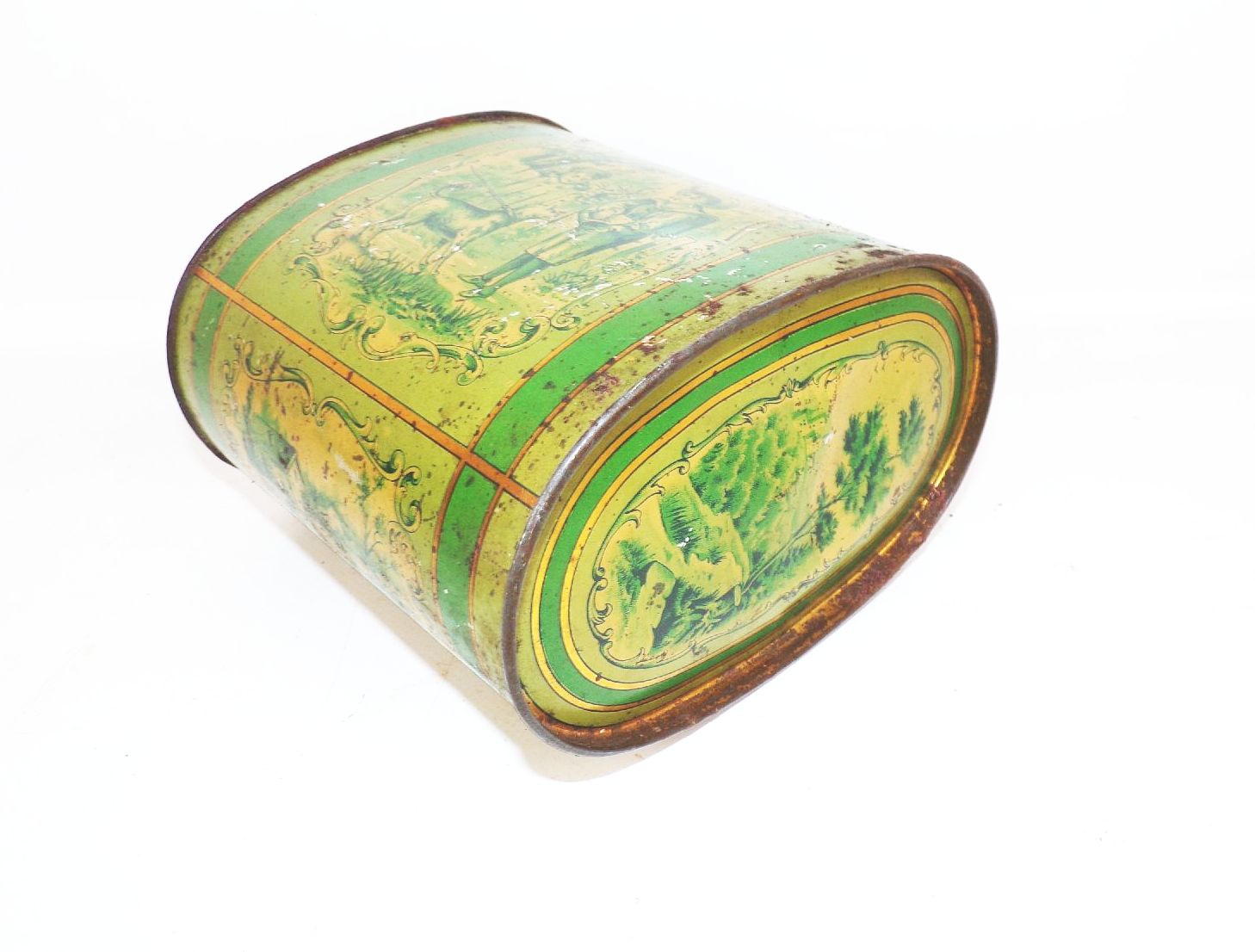 Alte Botanisiertrommel Blechdose lithografiert um 1900