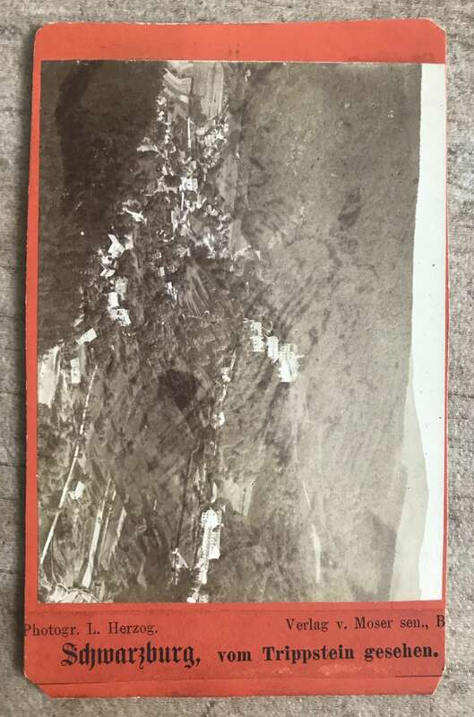 CDV Foto Schwarzburg vom Trippstein gesehen um 1890
