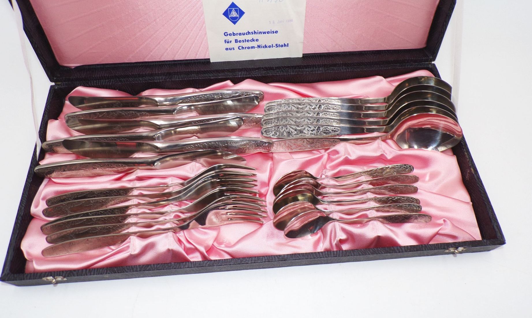 ABS Besteck 24 Teile Besteckkoffer Jagdmotiv