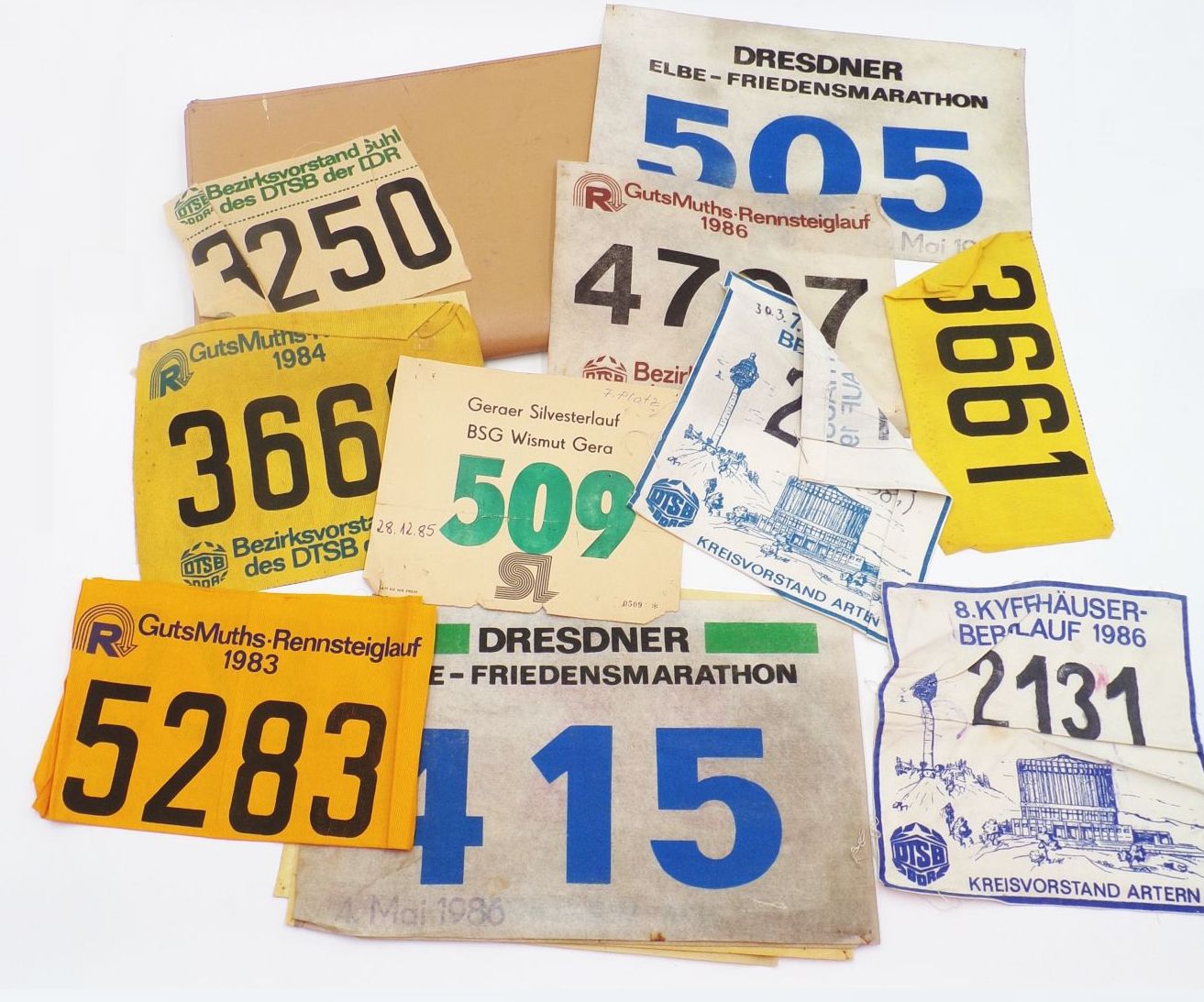 Starternummern DDR Marathon Lauf Rennsteiglauf Friedenmarathon Sport