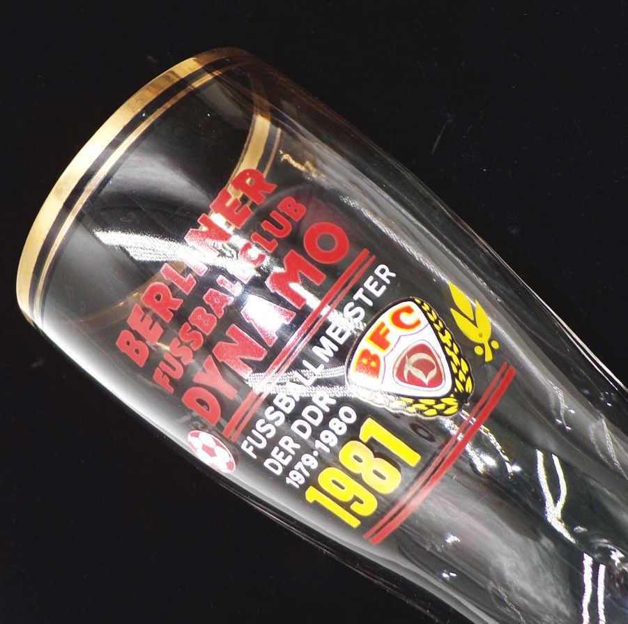 Alter Bierstiefel Bierglas Berliner Fussballclub Dynamo 1981 DDR 