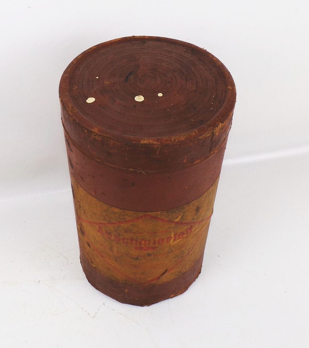 Alte Minol Pappdose Abschmierfett DDR Garage Deko 