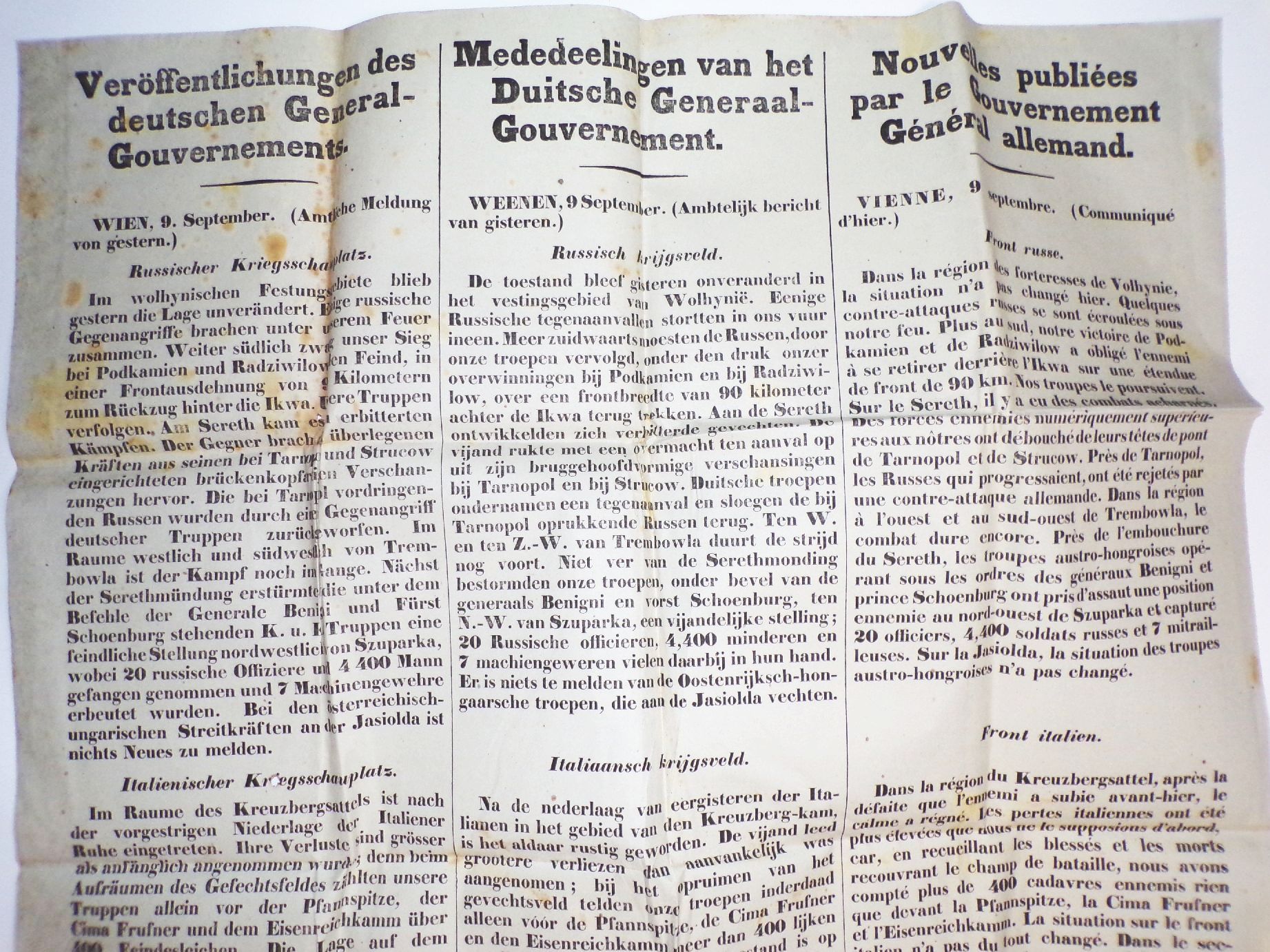 Altes Plakat General Gouvernement Belgien 1 Wk Konstantinopel Wien Italien