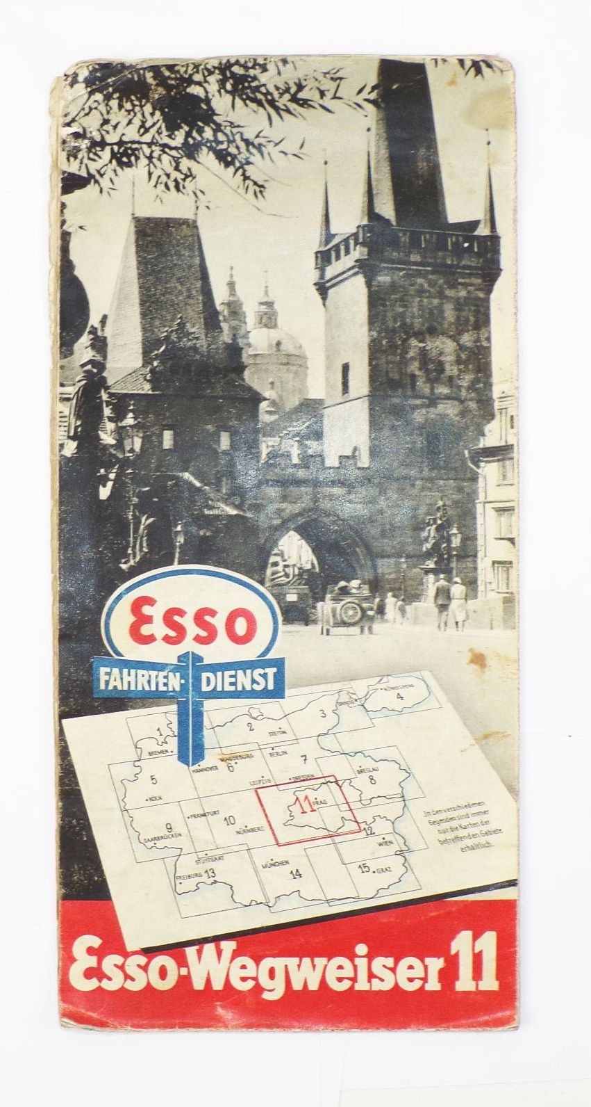 Esso Landkarte Prag Wegweiser 11 Böhmen Mähren