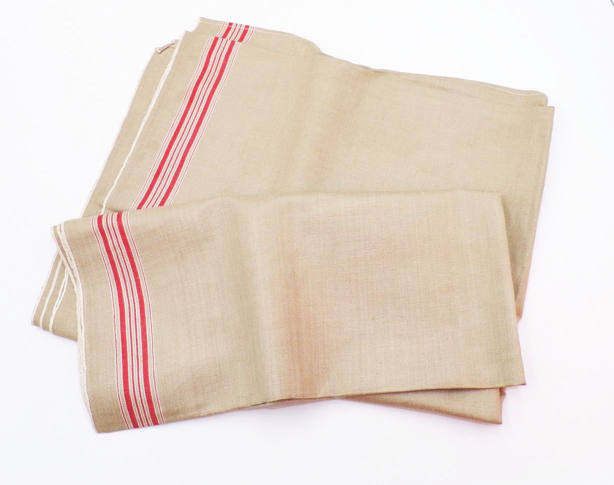 Altes Rolltuch Roter Rand Leinen Mangeltuch true Vintage