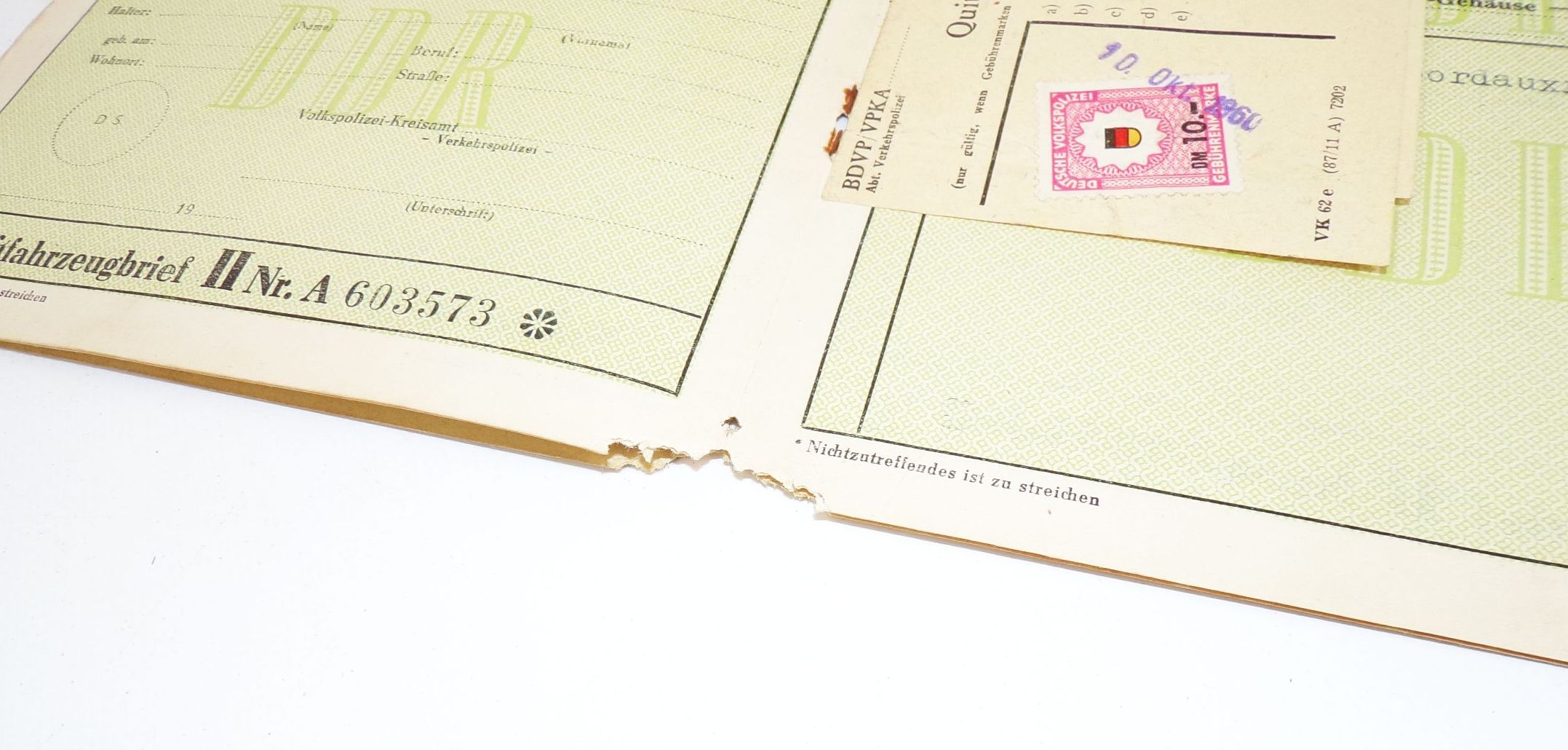 DDR Kfz Brief Wiesel IWL SR56 Motorroller BJ 1957 