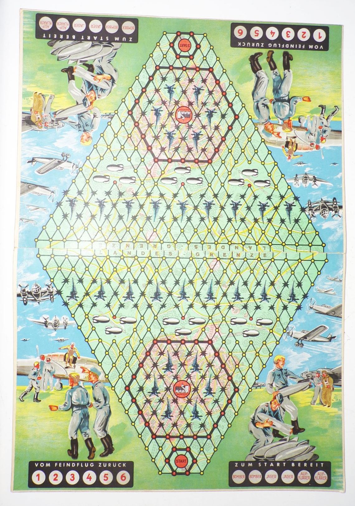 Flieger greifen an Brettspiel 1930er bis 2 Wk Fliegerspiel