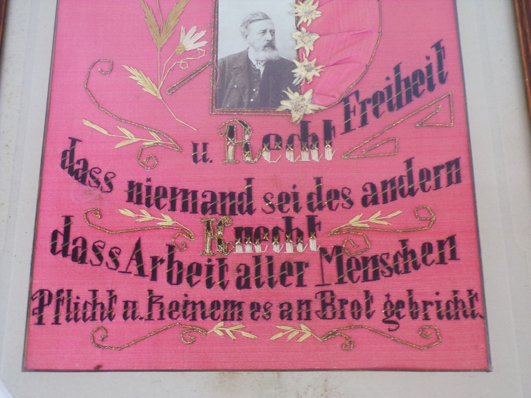 Kommunismus Bild Wilhelm Liebknecht um 1910 Frieden Arbeit Brot Bilderrahmen