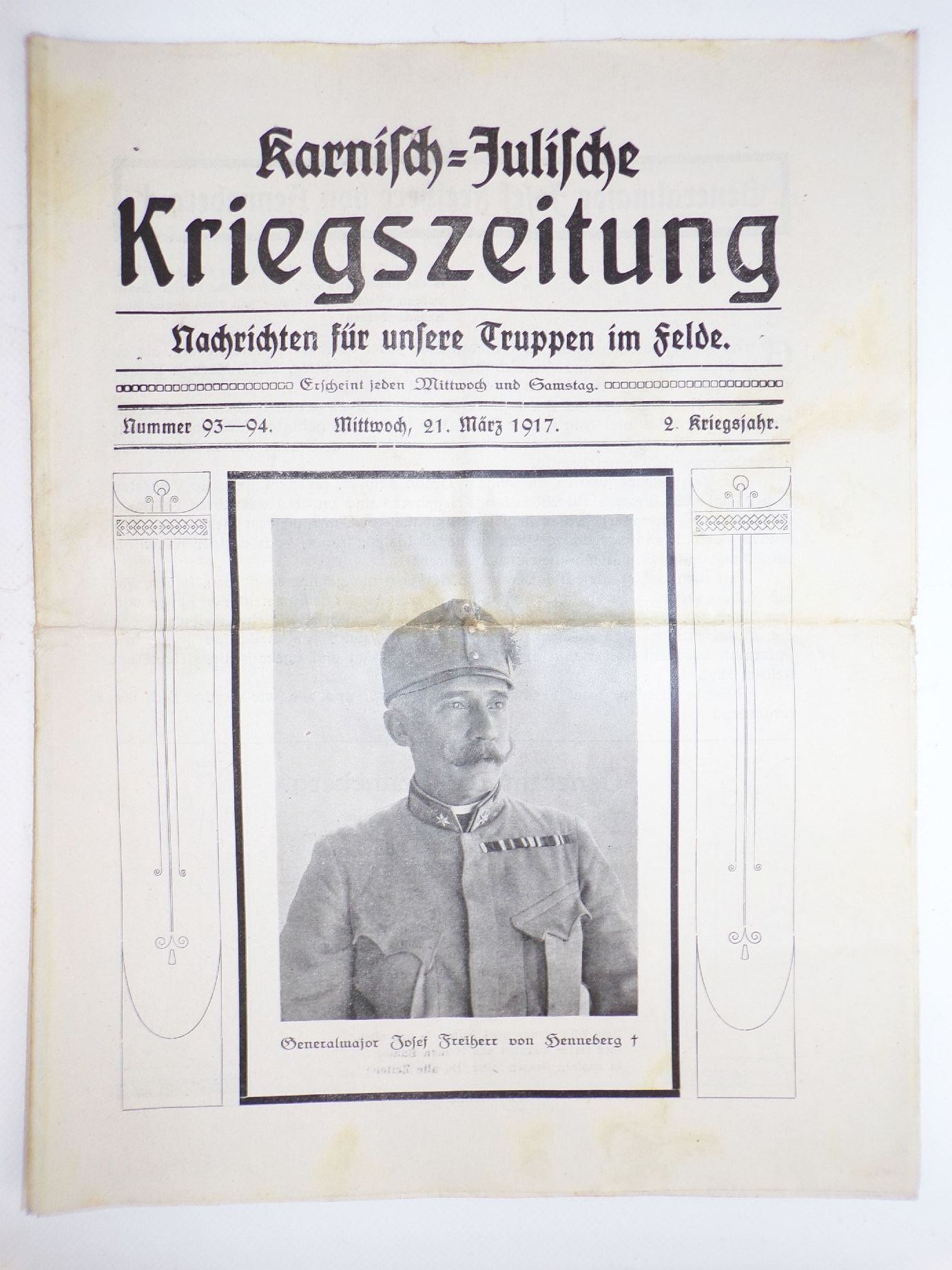 Karnisch Julische Kriegszeitung 1 Wk WW1 Zeitung 