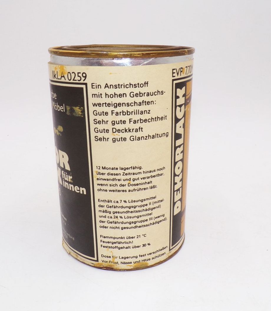 DDR Lack Dose Dekorlack Curry Farbe Reklame Sammler GDR Lackdose 