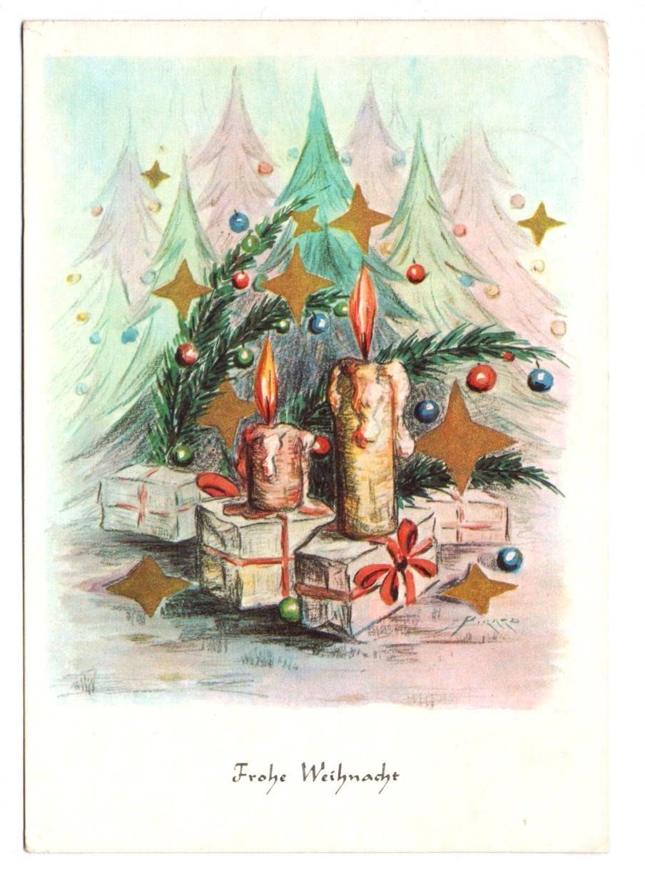 Ak Frohe Weihnacht 1963 Mundgemalt Kerzenschein