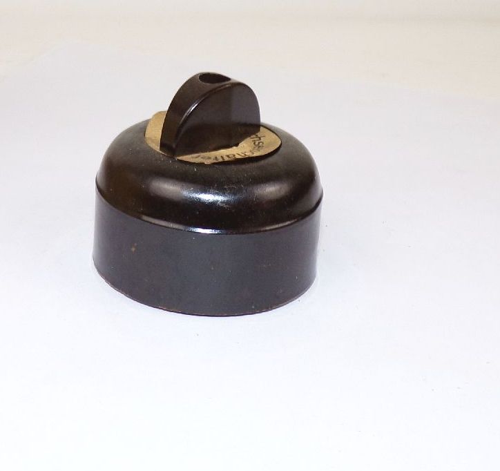 Alter Wechselschalter Drehschalter Bakelit Schwarz Aufputz Stufenschalter