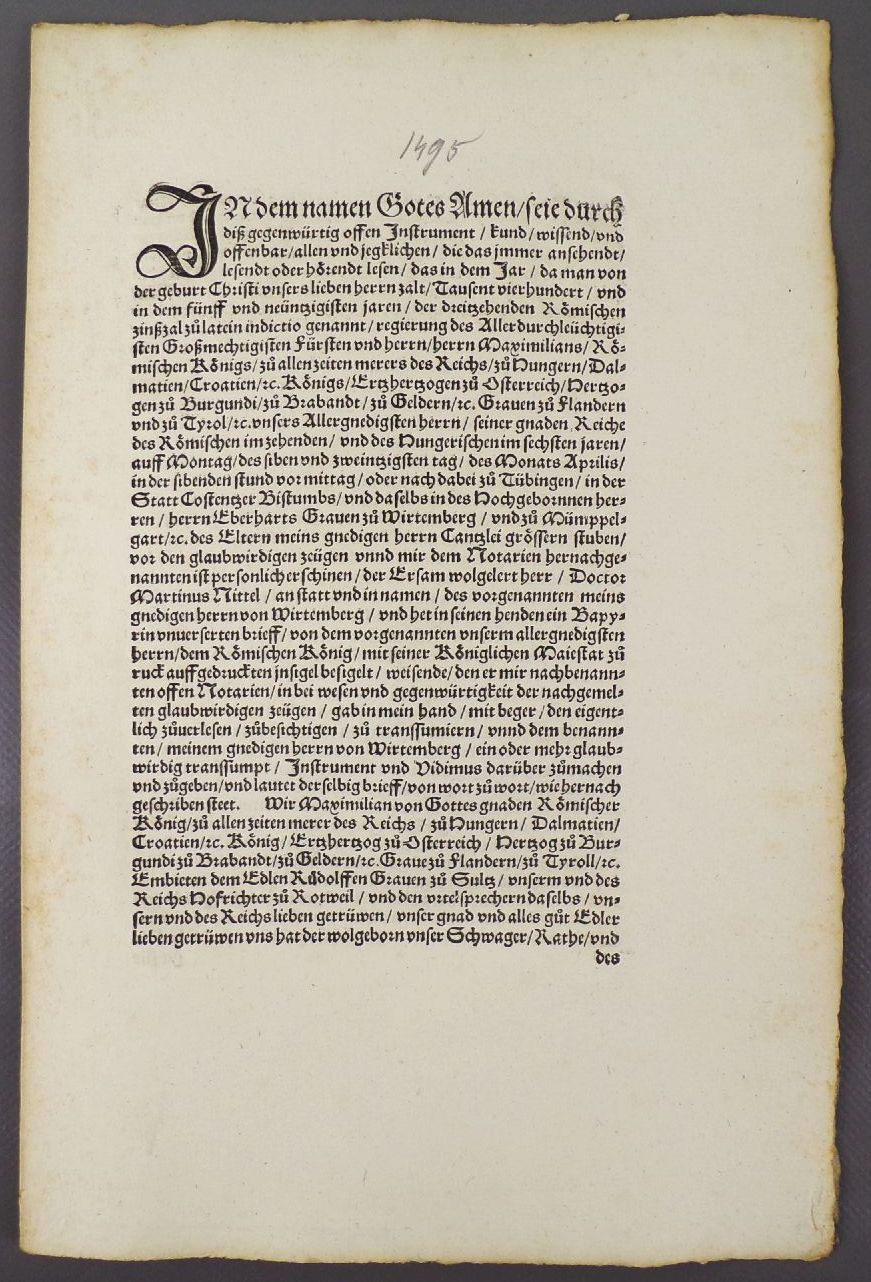 Dekret 1495 Notar Krather von Laugingen Augsburg Bistum Dekret 1495 Notar Krather von Laugingen Augsburg Bistum