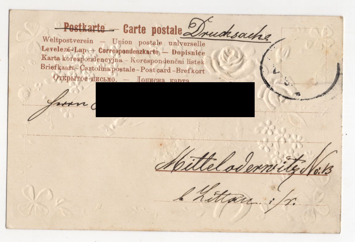 Litho Ak Rosen Stadt 1905 Glückklee mit Seide geprägt 1905 Litho Ak Rosen Stadt 1905 Glückklee mit Seide geprägt 1905
