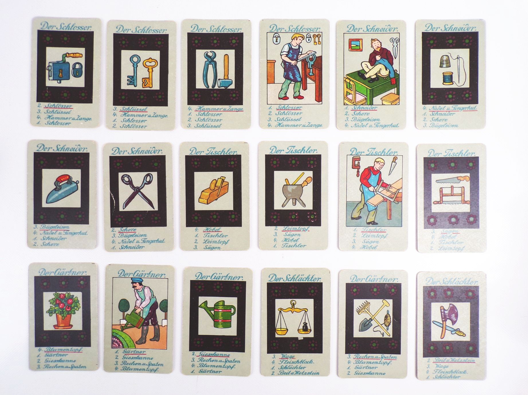 Handwerker Quartett Friedrich Petersen Spear und Söhne Nürnberg 1930er Handwerker Quartett Friedrich Petersen Spear und Söhne Nürnberg 1930er