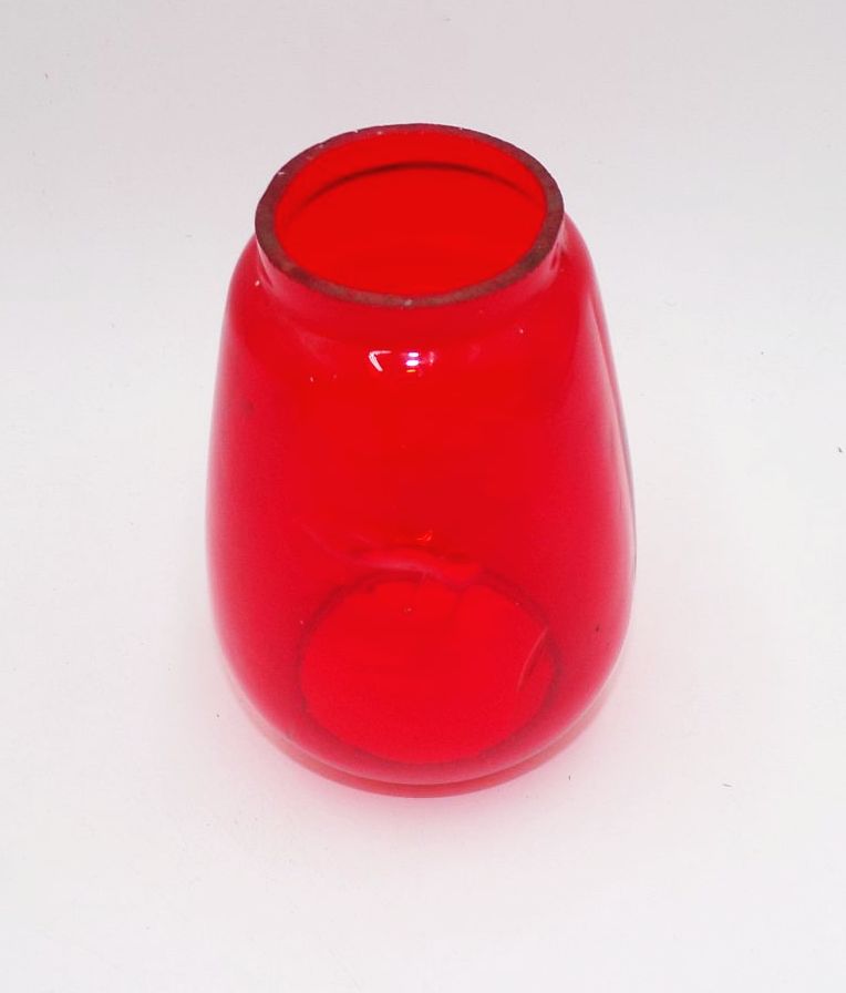 Altes Feuerhand Lampenglas Rot Ersatzglas Lampenschirm Deko