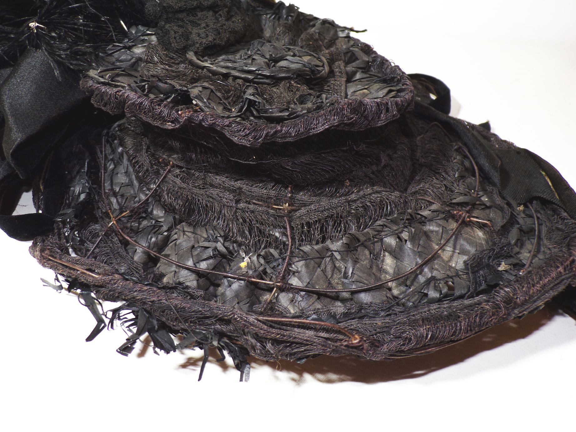 Uralter Damenhut Vintage Schwarz um 1900 