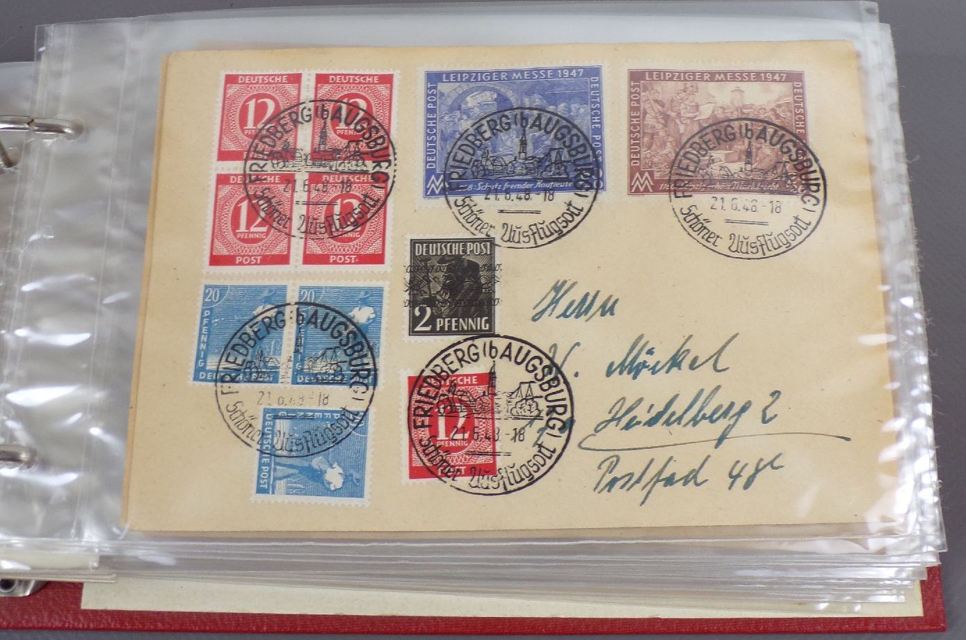 Bi Zone Ordner mit Briefen 1948 Friedberg Augsburg München Sammlung