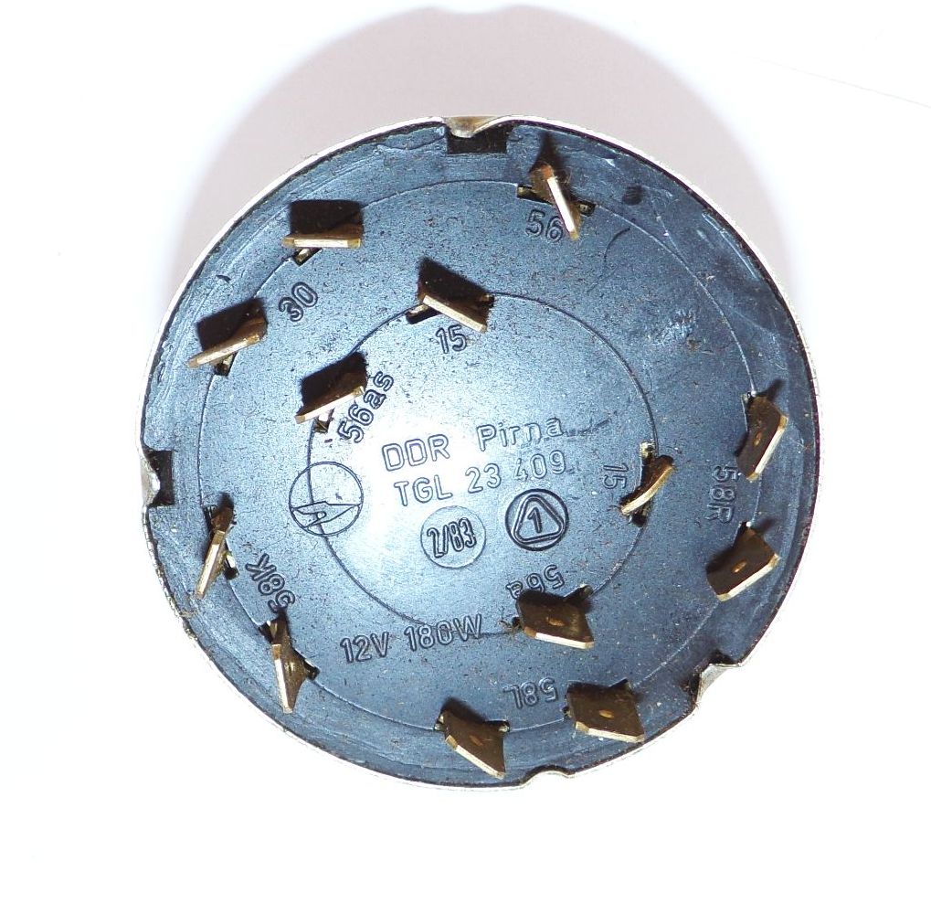 DDR Lichtschalter Pirna 12 V 180 W Ablendschalter PKW Oldtimer 