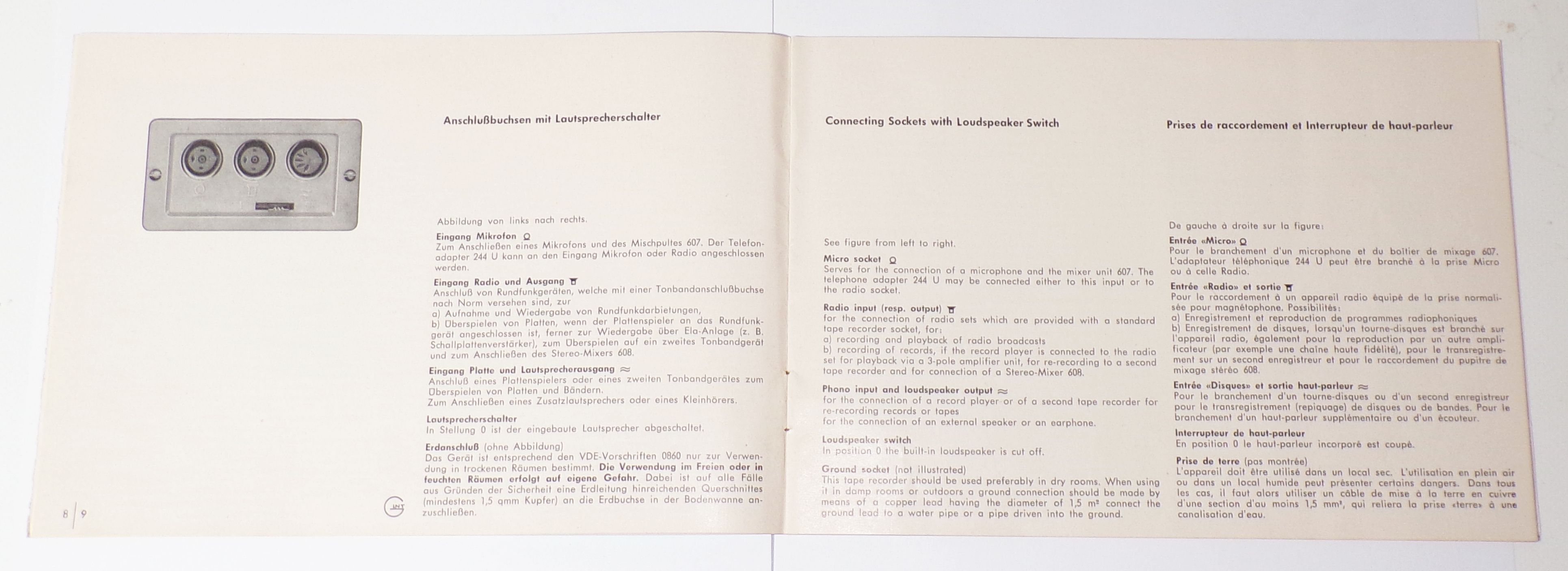 Grundig TK14 TK14U Bedienungsanleitung Tonbandgerät 