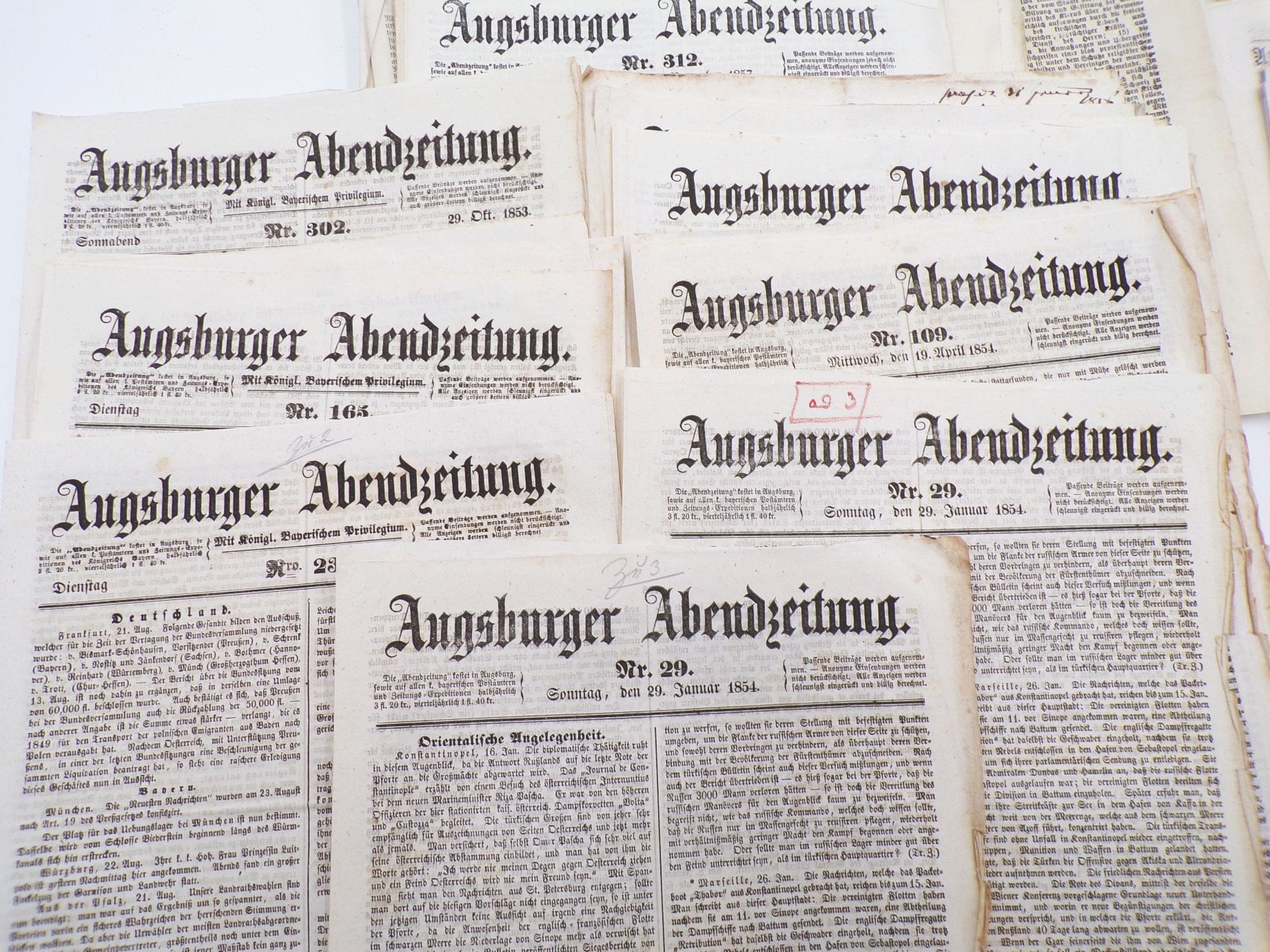 Augsburg Zeitungen ab 1816 bis 1856