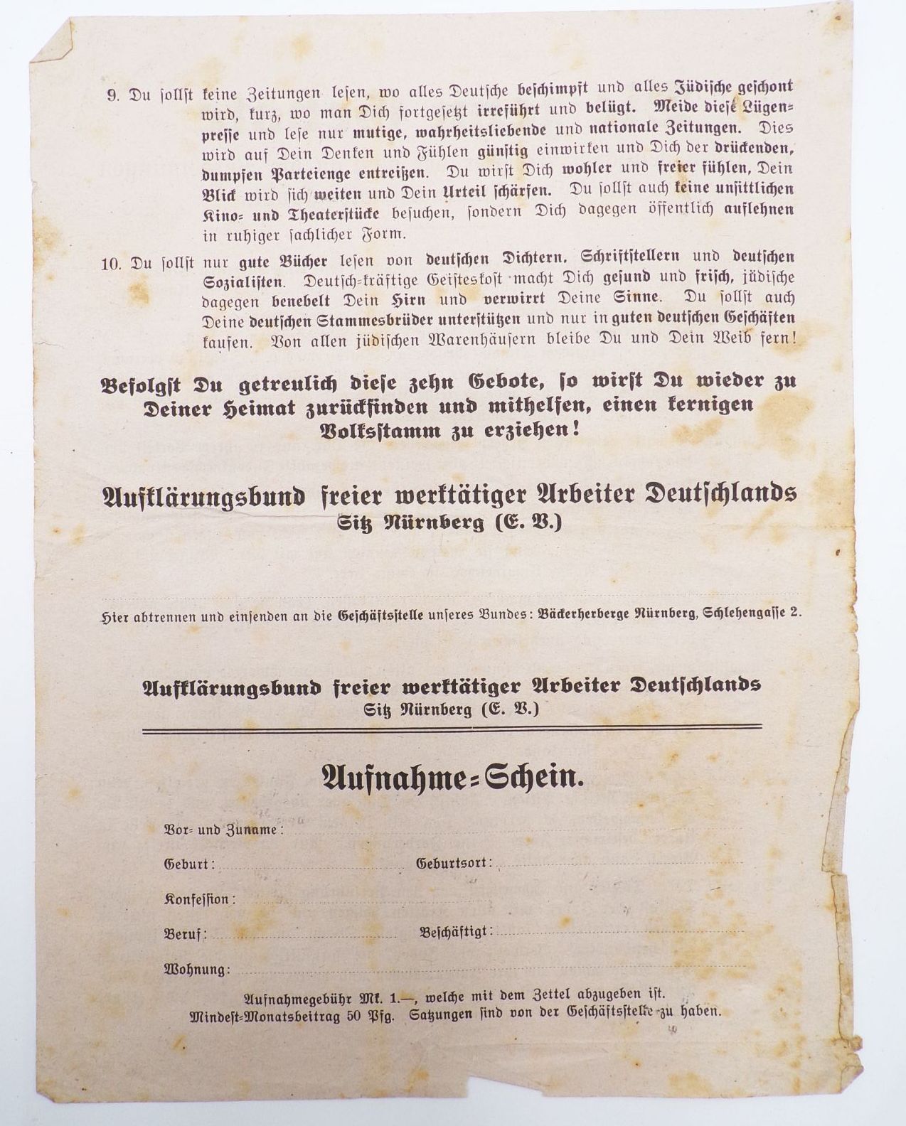 Original Flugblätter KPD SPD Kommunisten 1919 Räterepublik Nürnberg 
