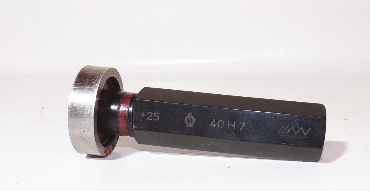 Grenzlehrdorn 40 H7 Gut und Ausschußseite Lehrdorn Meßmittel Holzetui