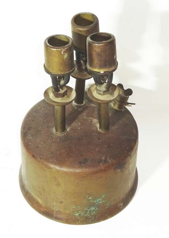 Tyna Gaskocher 3flamig Messing UdSSR CCCP Bunsenbrenner Kocher