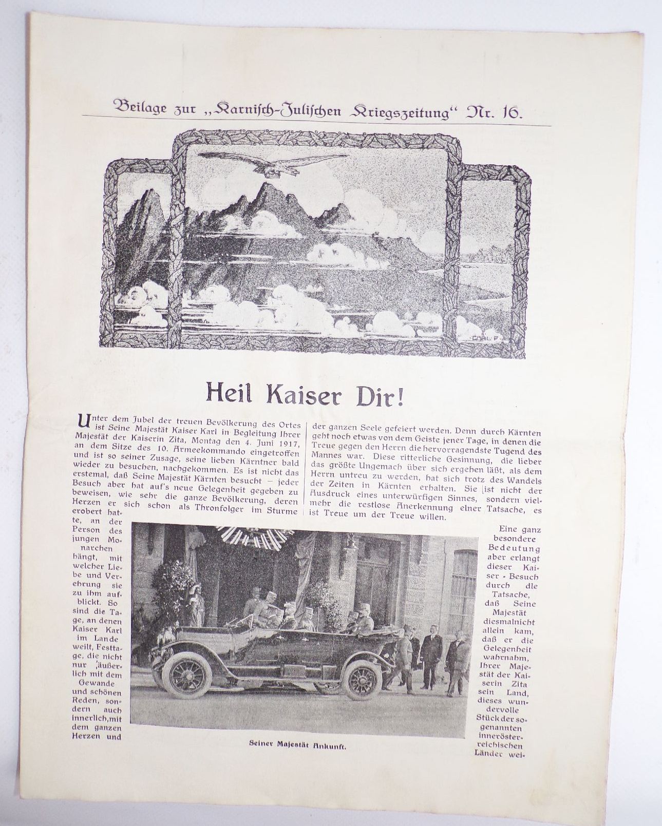 Karnisch Julische Kriegszeitung 1 Wk WW1 Zeitung 