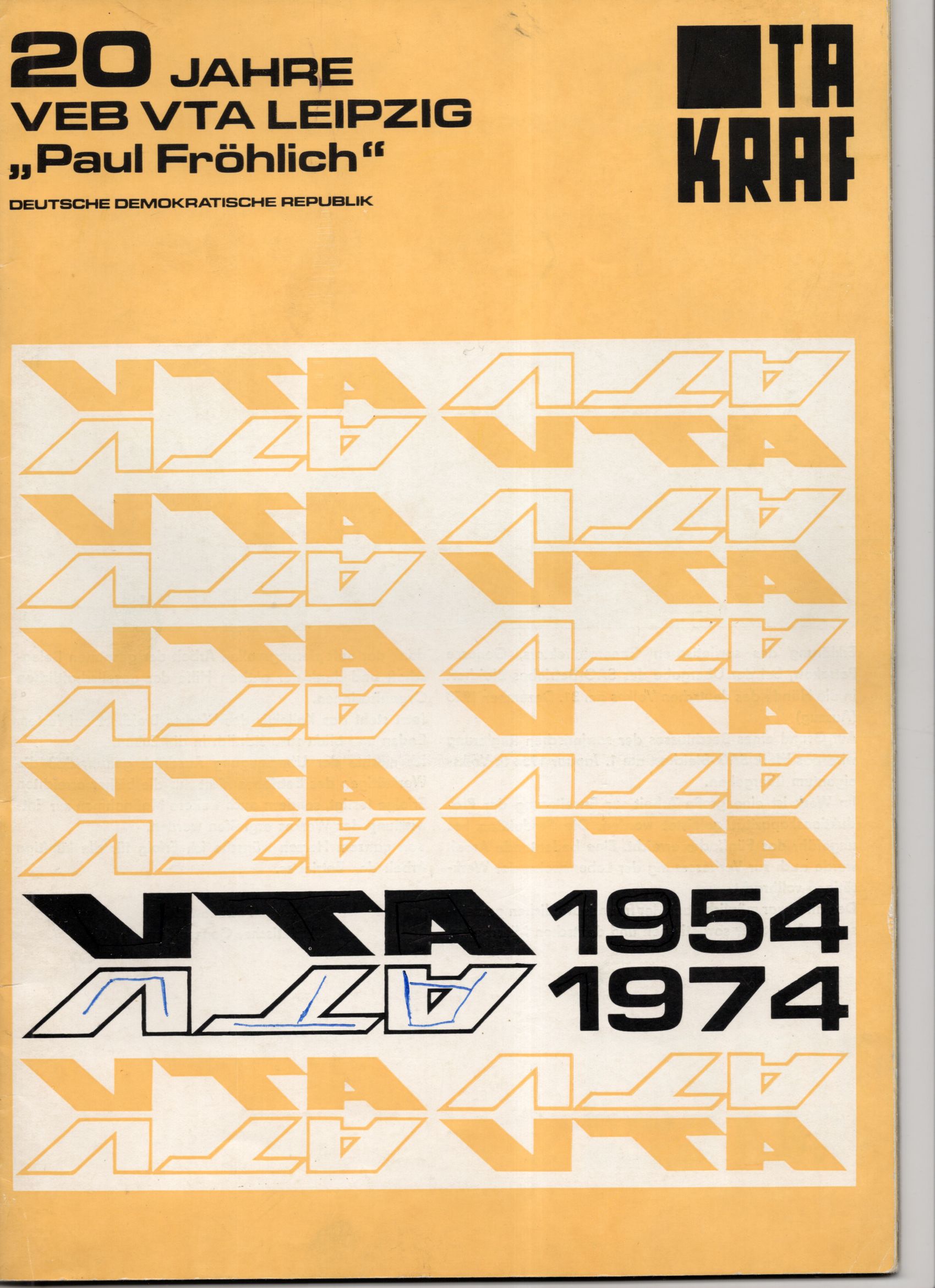 TAKRAF Leipzig 20 Jahre VEB VTA 1974 Tagebau Förderanlagen Transportanlagen 