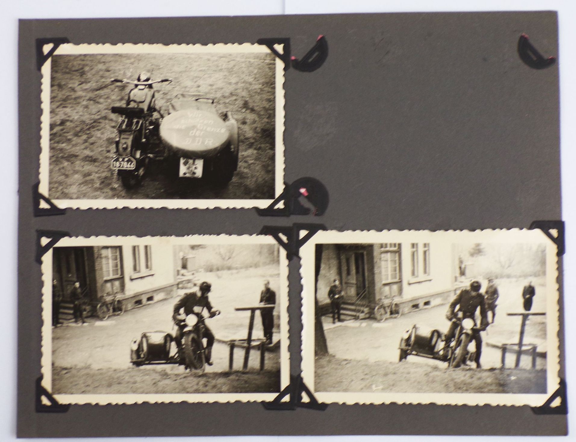 Lot Fotos Grenze Motorrad EMW SR Volkspolizei Krad Beiwagen 1950er 60er DDR