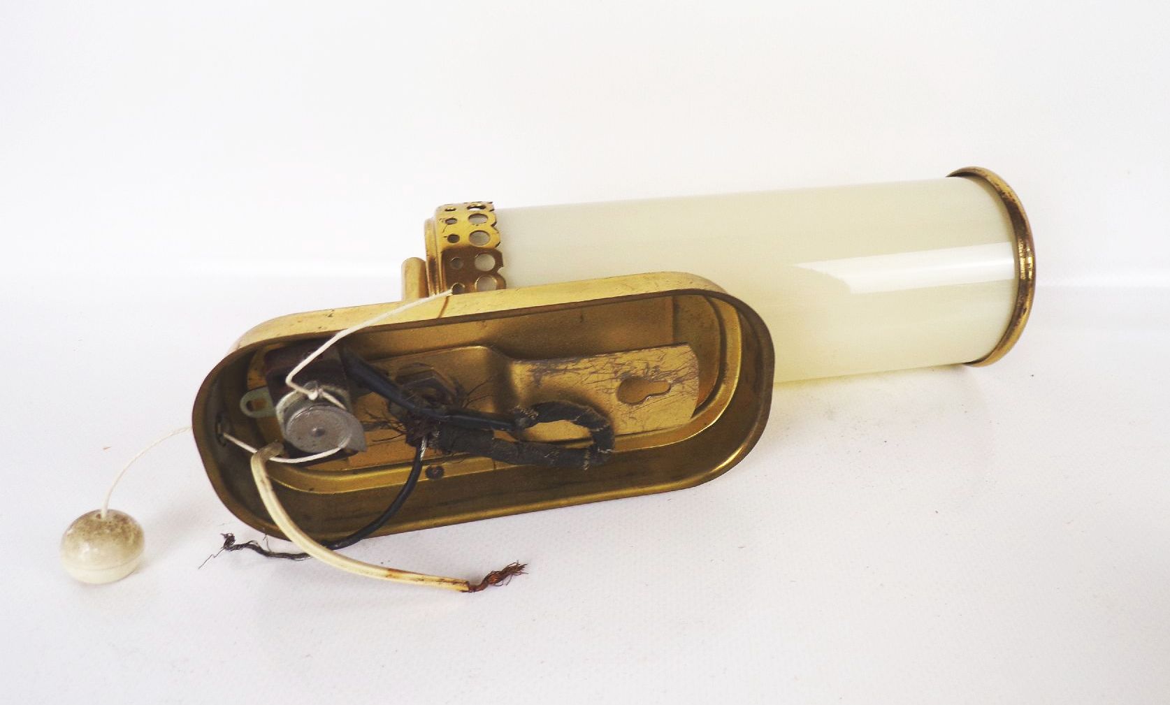 Wandleuchte 2 Stück Beige Messing Vintage E14 Set Wandlampe Mid Century