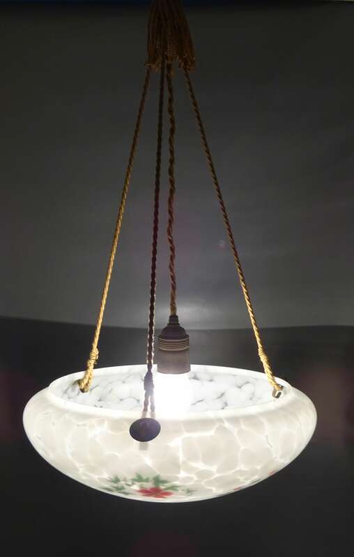 Schalenlampe Deckenlampe Marmor Optik 1920er 1930er Vintage Lampe Leuchte Wohnzimmer