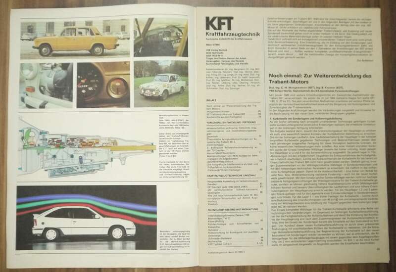Trabant Modell 1985 Heft März 85 zum weiterentwickelten Trabant Motor KFT WAS 21061