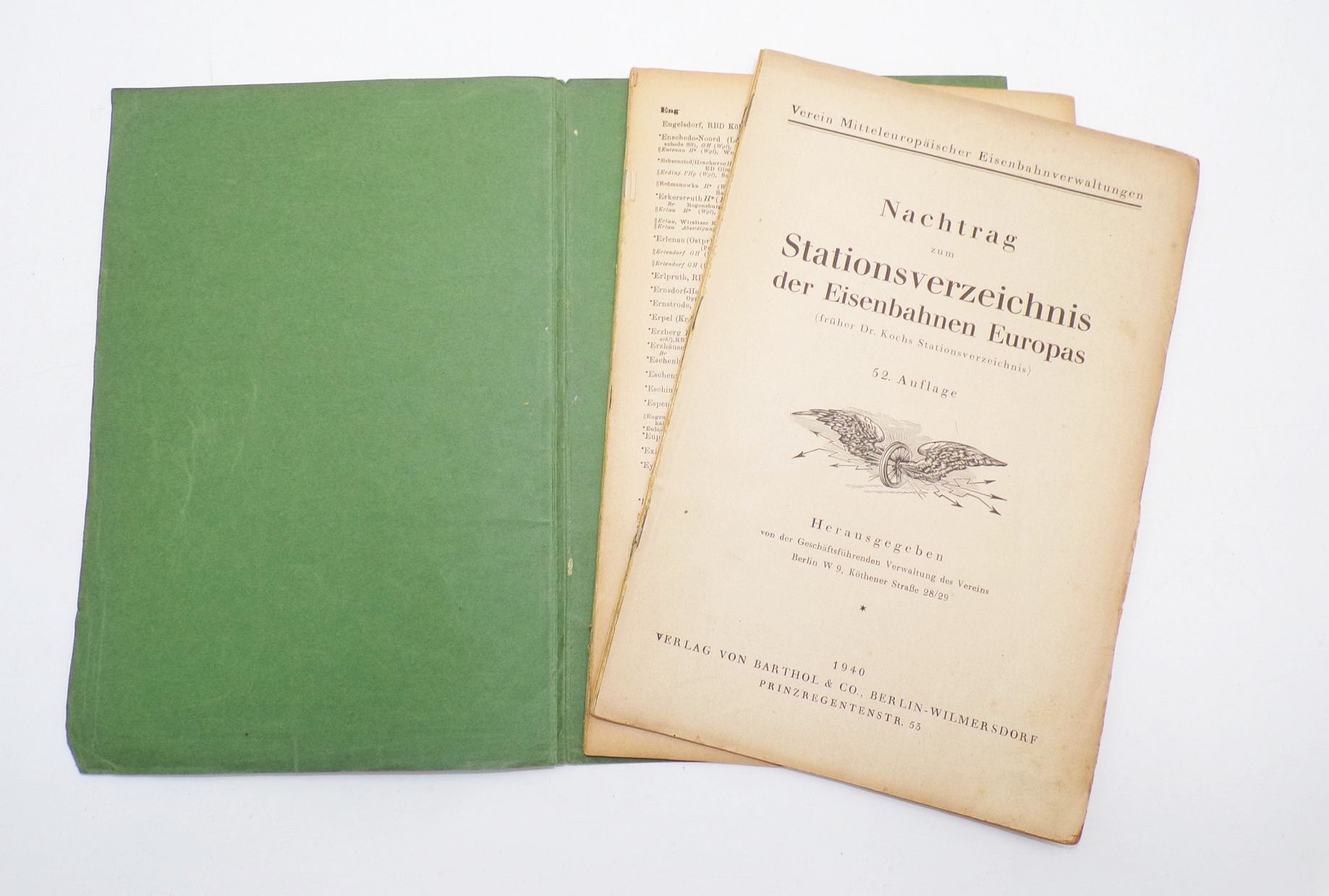2 x Nachtrag zum Stationsverzeichnis der Eisenbahn Europas 1940 1942 