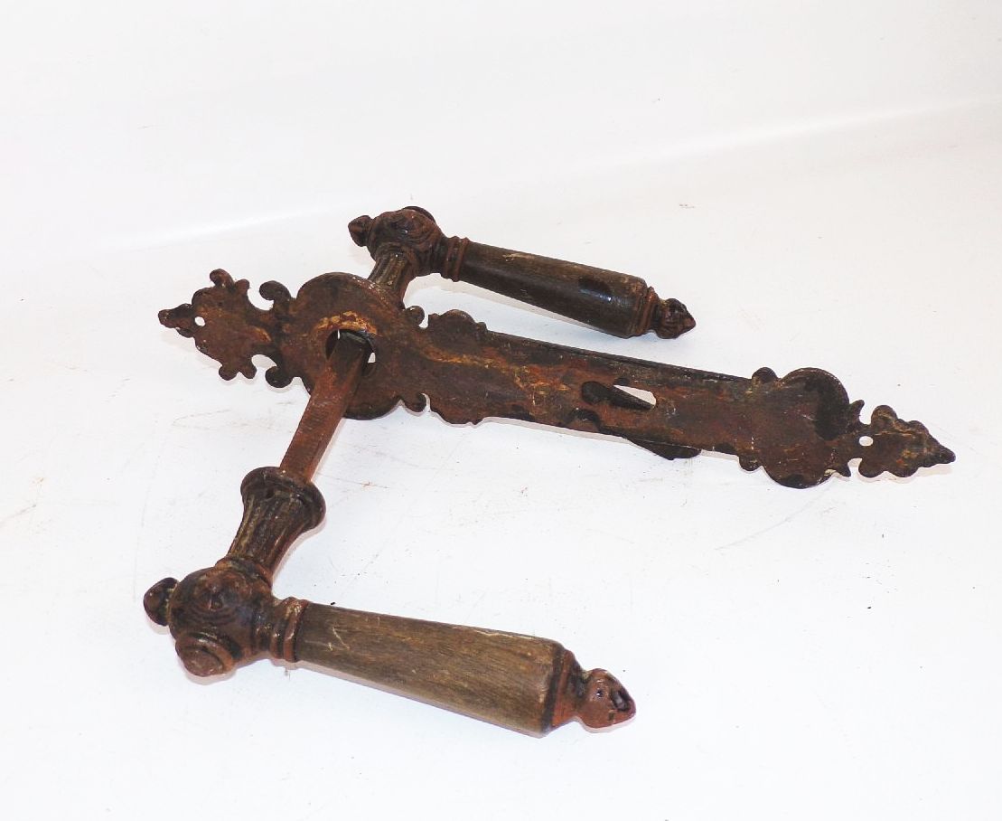 Alte Gründerzeit Türgarnitur Türklinke Antik Türbeschlag um 1880