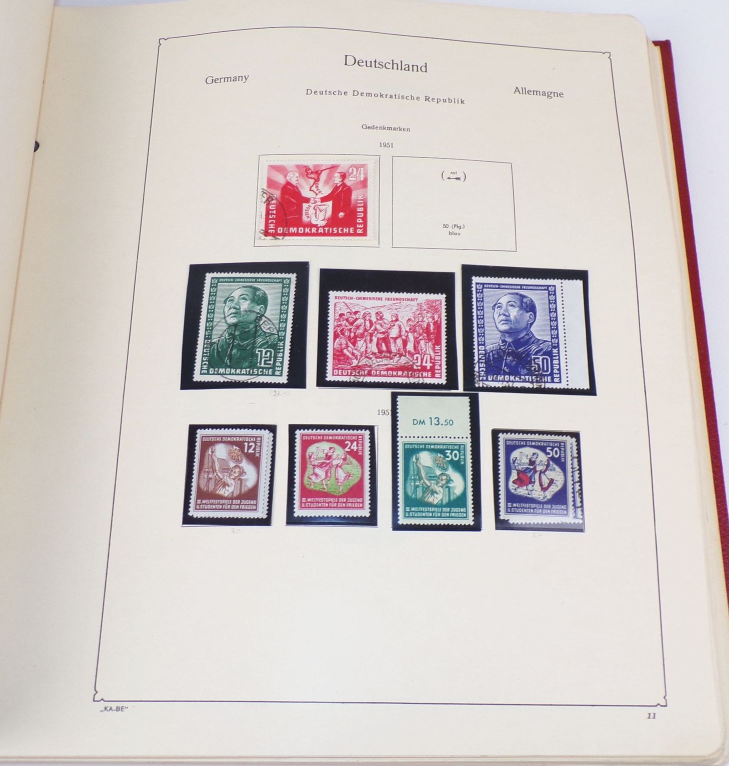 Kabe Album SBZ DDR 1949 bis 1968 Briefmarken Mao Schiller Köpfe