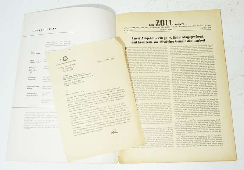 Der Zoll Dienst 1959 Grenzschutz 10 Jahre DDR 