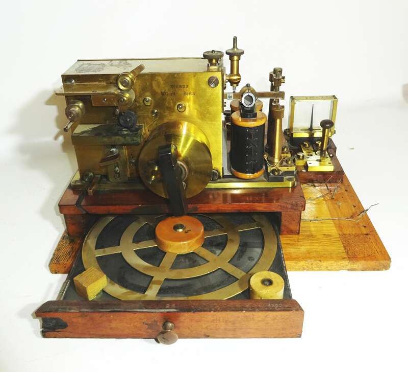 Morsetelegraph W Gurlt Berlin um 1880 Morseapparat Morsegerät Schreibtelegraph 
