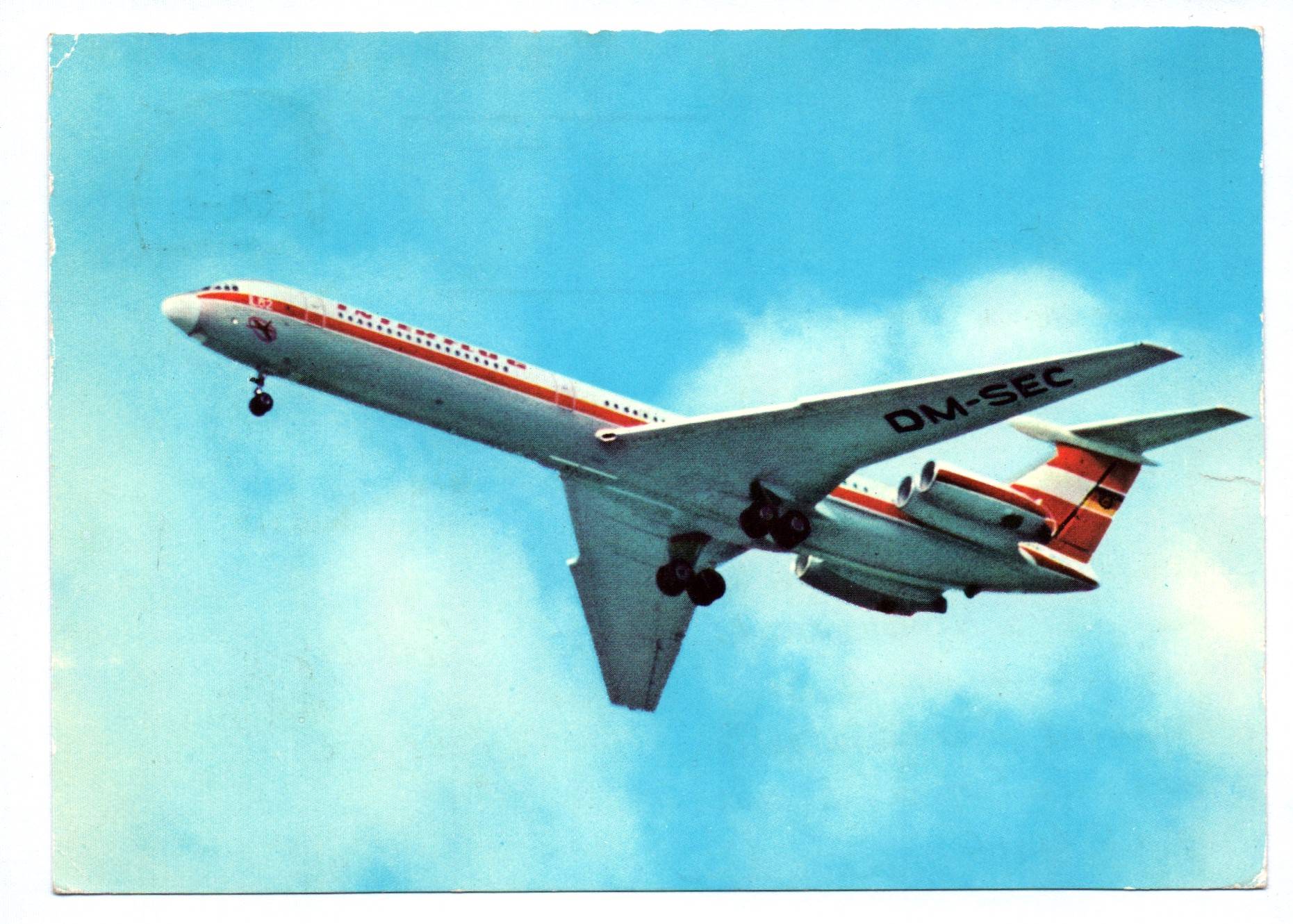 Foto Ak Flugzeug DM-SEC DDR Interflug Turbinenluftstrahlverkehrsflugzeug Foto Ak Flugzeug DM-SEC DDR Interflug Turbinenluftstrahlverkehrsflugzeug