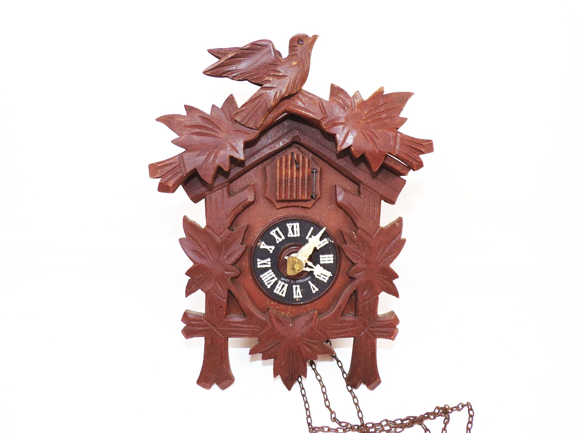 Alte Kuckucksuhr Holz Wanduhr Uhrengewicht Deko