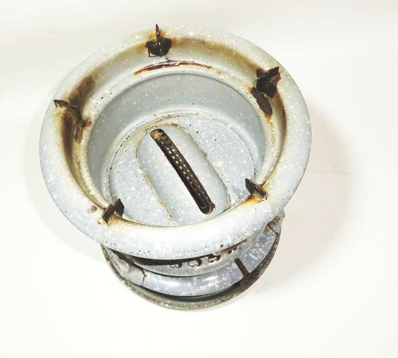 Original Haller Kocher Email Grau Camping Vintage Petroleum Deko Emaille