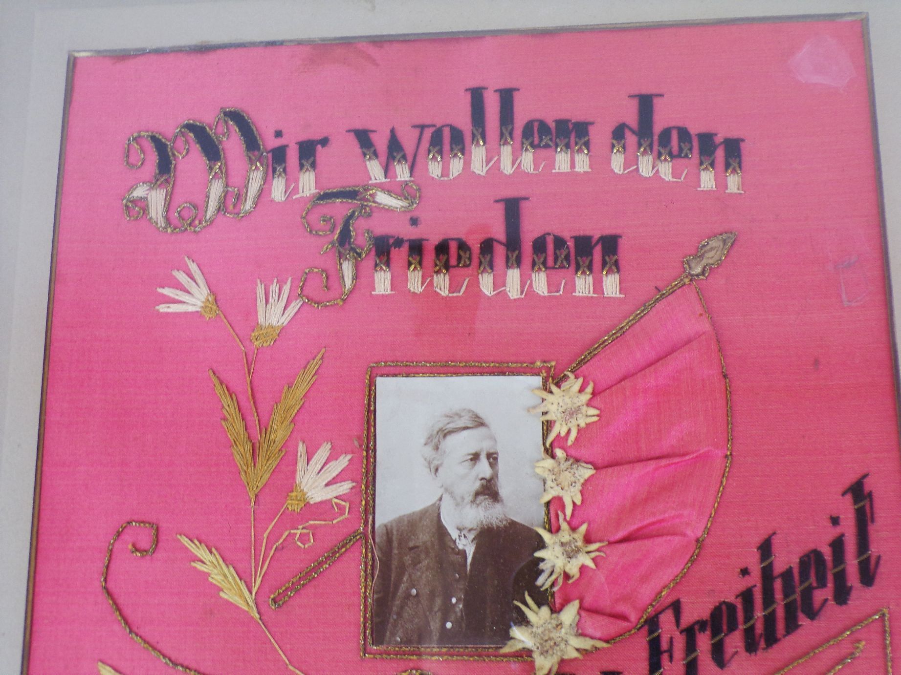 Kommunismus Bild Wilhelm Liebknecht um 1910 Frieden Arbeit Brot Bilderrahmen