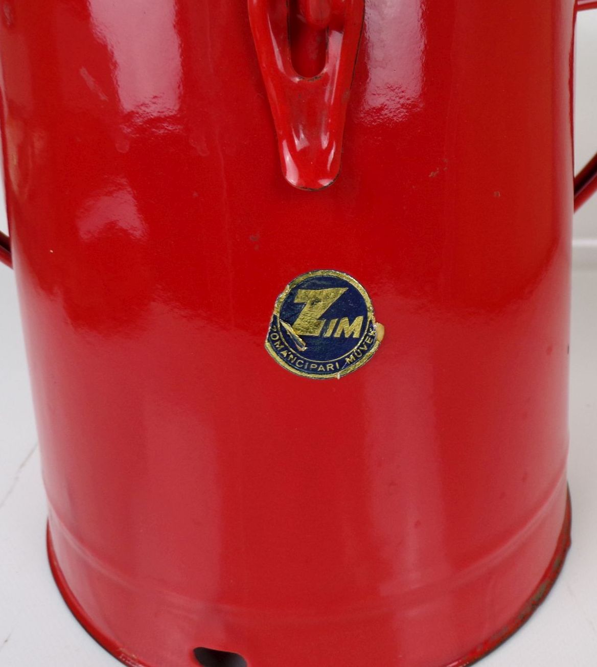 Alter Emaille Behälter Zwiebeltopf Vorratsbehälter Rot Vintage Alter Emaille Behälter Zwiebeltopf Vorratsbehälter Rot Vintage